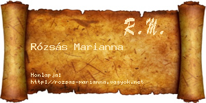 Rózsás Marianna névjegykártya